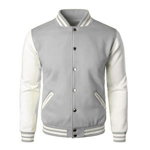 Men Varsity <b>Jacket</b> Long Sleeve Breathable Eco-Friendly Thick Fleece Stand Collar Custom Logo Front Printing varsity <b>jacket</b> - Product Image 4