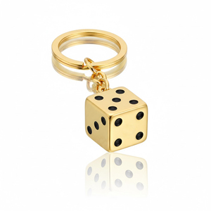 Porte-clés amusant en métal avec dés rotatifs, souvenir de Las Vegas, cadeau de casino, logo personnalisé - Product Image 2