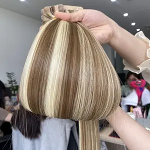 Vietnamese Human Tape In Hair Extensions Highlight Color Cuticle Aligned Hair With Wholesale Price Large Stock