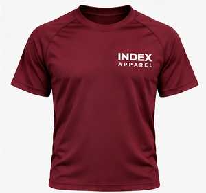 Index Apparel <b>Men's</b> Maroon <b>Short</b> <b>Sleeve</b> T-Shirt Regular Fit O-Neck Printed Casual Quick Dry Knitted Polyester - Product Image 1