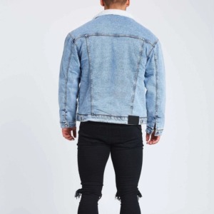 Men's <b>Denim</b> Jacket Turn-down Collar Casual Autumn Wear Single Breasted Button Closure Regular Fit Washed Cotton <b>Material</b> - Product Image 6