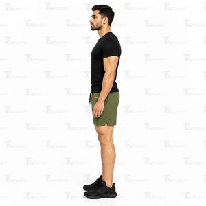 <b>Men's</b> Olive <b>Green</b> Quick Dry Athletic <b>Shorts</b> Mid Waist Drawstring Solid Color Casual Workout Breathable Gym Training <b>Shorts</b> - Product Image 3