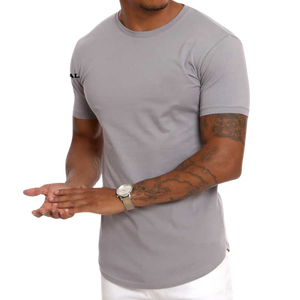 Camiseta de Hombre, Corte Ajustado, Transpirable, de Algodón, Cuello Redondo, Informal, para Gimnasio, Entrenamiento, Ropa de Verano - Product Image 3