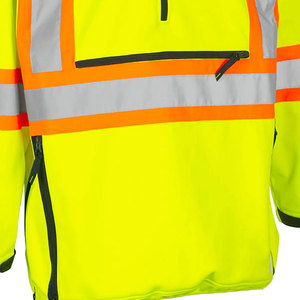 Sweat-shirt réfléchissant haute visibilité jaune, veste de sécurité avec fermeture éclair et poches, vêtements de travail - Product Image 6