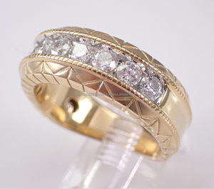 Anillo de boda para hombre chapado en oro con engaste de circonitas, plata de ley 925, joyería fina gruesa para aniversario, regalo de compromiso - Product Image 6