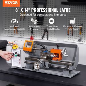 Precision Benchtop <b>Power</b> Metal Lathe Machine 7.87 X 13.78 50-2500 RPM Continuously Variable Speed 600W <b>Brush</b> Metal Metallurgy - Product Image 2