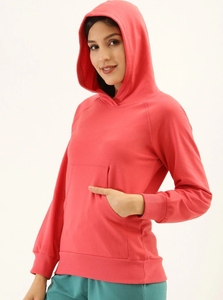 Sudadera con Capucha para Mujer, Color Sólido, Manga Larga, Algodón, con Bolsillo, Transpirable, para Otoño - Product Image 4