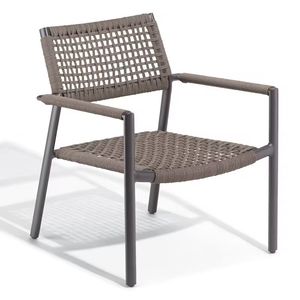 Chaise longue moderne et d'extérieur avec structure métallique et tissage pour jardin de luxe, maison, balcon et hôtels - Product Image 1