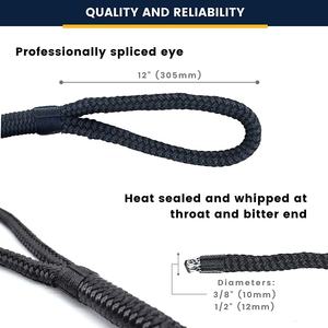 Lignes d'amarrage en nylon double tressé (paquet de 2) 15 '25' <span class=keywords><strong>ou</strong></span> 30 'avec lignes d'amarrage à œillets de 12 ''pour bateaux Accessoires de bateaux en corde marine - Product Image 5