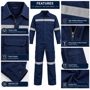 Combinaison de travail industrielle haute visibilité, légère, de haute qualité, avec coutures soudées, couleur personnalisée, uniforme de sécurité, logo personnalisé - Product Image 5
