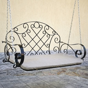 Chaise suspendue de jardin en fer forgé galvanisé à chaud, résistante à la rouille, de style victorien, pour 2 personnes - Product Image 3