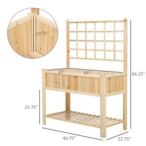 Large Classic Style Elevated Garden Bed Wooden <b>Planter</b> Box with Drainage for <b>Vegetables</b> & Flowers PP Liner Indoor & Outdoor Use - Product Image 3