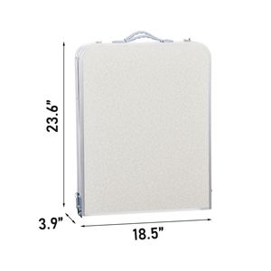 Tavolo da Picnic Portatile 4 Piedi con Maniglia per il Trasporto, Tavolo Pieghevole da Campeggio per Esterni, Base a Treppiede con 3 Altezze Regolabili, Pannello Stile Legno - Product Image 6