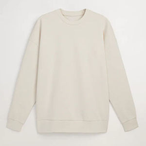 Sweat-shirt personnalisé à col rond 100% coton, coupe oversize, en molleton bouclette, streetwear de luxe, sweat-shirt à col rond uni - Product Image 4