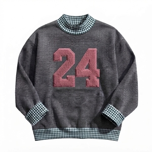 Sudadera Personalizada Extra Grande para Mujer, Cuello Redondo, Detalle de Cuadros Verdes, Número 79, Manga Larga, Ropa Casual para Mujer - Product Image 6