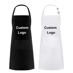 Delantal con Logotipo Personalizado, de Algodón Tejido, Unisex, Uniforme para Camareros de Restaurante y Bar, Manga Corta, Cierre a Presión, Tirantes Ajustables, Bolsillo - Product Image 1