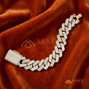 Gold Moissanite Chain Link Bracelet New York Fashion Jewelry <b>Gift</b> Trendy Elegant Bracelet - Product Image 1