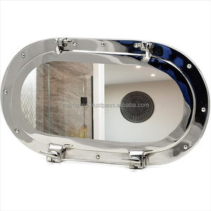 Espejo de ojo de buey de diseñador de latón macizo de calidad superior Beautifly antiguo-Decoración de pared cromada Vintage de lujo forma ovalada - Product Image 2