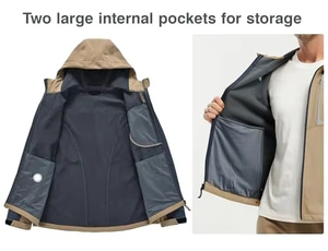 Chaqueta Softshell para Hombre, Suministro de Fábrica OEM, Gruesa, 260 g/m², Poliéster, Impermeable, Cortavientos, para Escalada, Ropa de Invierno - Product Image 4
