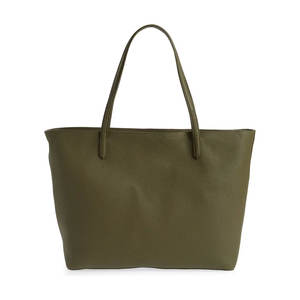 Bolso Tote Casual de Piel Genuina y Lona para Mujer, Diseño Liso, con Asas Dobles, Multicolor, para Oficina, IB-0017 - Product Image 2