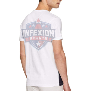 เสื้อยืดแขนสั้นผู้ชายแบบคอโอ มีกระเป๋า ดีไซน์ถักแบบลำลอง สีบล็อก - Product Image 2
