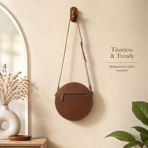 Sac bandoulière rond en cuir véritable fait main avec motif crâne western pour femme, sac à main vintage floral fait main pour voyage - Product Image 3