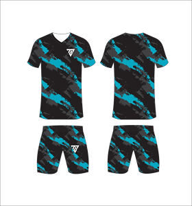 Custom Sublimated Geometric <b>Soccer</b> Jersey Set V-Neck Short Sleeve Moisture Wicking Polyester Adult All Seasons Sportwear - Product Image 3