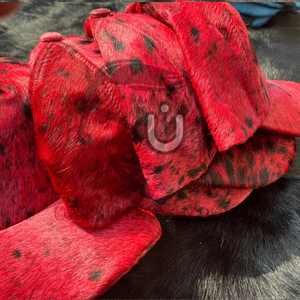 Gorra de Cuero Genuino con Pelo de Vaca, Color Rojo Teñido, Nueva Colección 2026, para Hombre y Mujer - Product Image 3