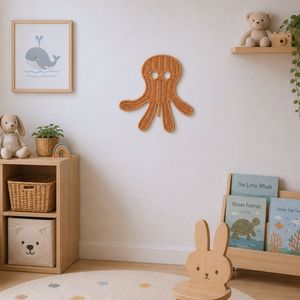 Decoración de pared de pulpo de mimbre hecha a mano – Perfecta para la habitación del bebé, habitación infantil, decoración del hogar, regalo adorable - Product Image 3