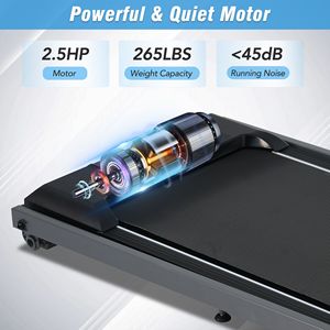 Nuovo Tapis Roulant Pieghevole da 2.5HP con Inclinazione 0.5-7.5MPH, Capacità 120KG per Camminata a Casa o in Ufficio - Product Image 2