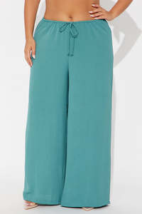 Pantalones anchos ligeros para mujer, pantalones informales holgados de cintura alta, transpirables, cómodos, elegantes, para uso diario - Product Image 5