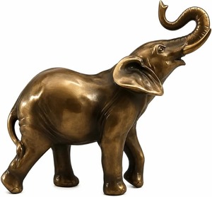 Statue d'éléphant en laiton doré robuste, sculpture décorative pour table, décoration de salon, sculpture d'éléphant en métal pour la maison - Product Image 4