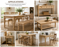 Pieds de table en bois massif durables et élégants, couleur personnalisable, robustes, faciles à installer, pour hôpital et chambre à coucher