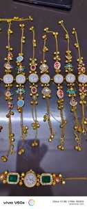 Luxury Handmade Kundan Ghungroo <b>Bracelet</b> Watch for Women Ethnic Designer Analog Wrist Watch Traditional Indian Jewelry Watch - Product Image 3
