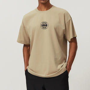 Customized Logo Design Printed Breathable 380g High Quality <b>Knitted</b> T-Shirt Shorts <b>Set</b> for Men Summer Solid Color Streetwear - Product Image 1