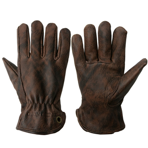 Gants de sécurité unisexes en cuir de chèvre noir grainé 10 mil, sur mesure, résistants aux coupures, avec doublure thermique, prix de gros - Product Image 4