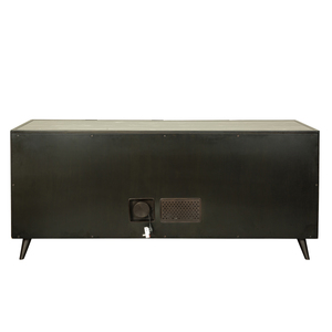 Aparador de Madera Moderno de Mediados de Siglo con Patrón Ondulado, Mueble de Almacenamiento de 4 Puertas, Ahorro de Espacio, Ecológico, para Entrada, Hotel, Apartamento - Product Image 3