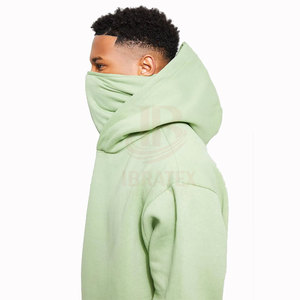 Sweat à capuche oversize en molleton 100 % coton pour homme, manches longues, plusieurs couleurs disponibles en stock - Product Image 4