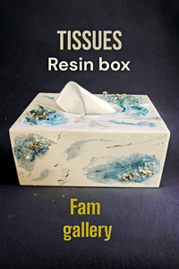 Caja de pañuelos de resina india de alta calidad Axiom Home Accents con diseño de nácar, soporte de pañuelos de resina al por mayor - Product Image 6