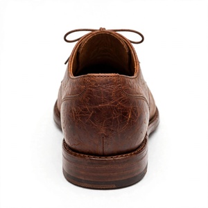 Chaussures habillées Oxford 100 % cuir marron premium pour hommes, à bout uni, à lacets, en cuir véritable, pour le bureau et les occasions professionnelles, de BD - Product Image 5