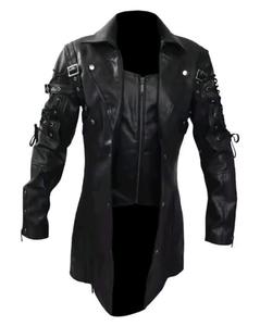 Nueva chaqueta de cuero vacuno personalizada de fábrica, chaqueta de motociclista con cuello alto para hombre, modelo de primavera y otoño. - Product Image 3