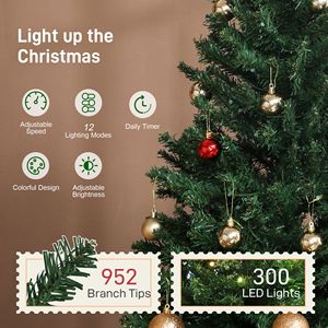 6ft Prelit RGB Dynamic <b>LED</b> Christmas <b>Tree</b> with Remote Control Daily Timer Hinged Design Easy Assembly Christmas Decorations - Product Image 5