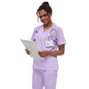 Custom Logo Womens High Quality Medical <b>Nurse</b> <b>Scrub</b> Uniform Set Breathable Stretchy Spandex/Polyester Fabric Needle Detection - Product Image 4