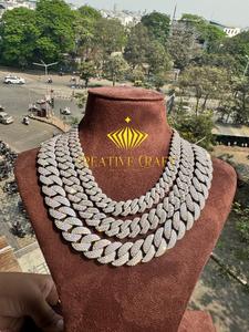 Cadena de eslabones cubanos con incrustaciones de moissanita de 10 mm de corte redondo, de alta demanda, para hombre, de plata de ley 925, joyería fina para fiestas de hip hop - Product Image 3