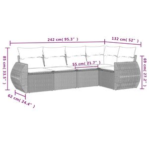 Conjunto de Sofás Modulares Grandes de Ratán PE Negro para Jardín, Muebles de Exterior Elegantes y Duraderos - Product Image 3