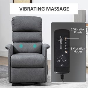 Poltrona Reclinabile Elettrica Smart Grigia con 3 Modalità di Vibrazione e Funzione Massaggio, Telecomando per Soggiorno e Ufficio - Product Image 6