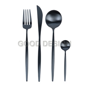 High Quality 18/10 Stainless Steel Modern Design Good Design Brand Portuguese Cutlery <b>Set</b> 4 Pcs Matte Polish <b>Flatware</b> <b>Sets</b> - Product Image 2
