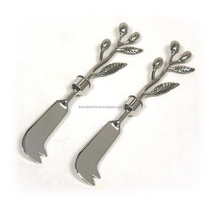 Ensemble à fromage en acier inoxydable avec poignée en laiton rustique faite à la main, plaqué nickel, ensemble à fromage décoratif en laiton - Product Image 4