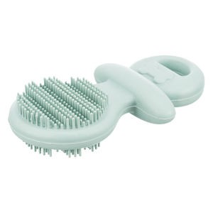 Cepillo de aseo para perros, cepillo de masaje de silicona suave con mango, colores menta y rosa - Product Image 4