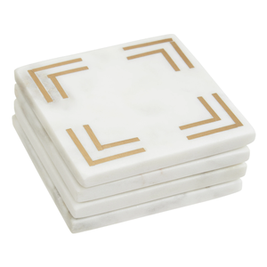 Sous-verres en marbre écologiques, durables et lavables, en pierre naturelle pour la maison, articles promotionnels pour boissons - Product Image 1